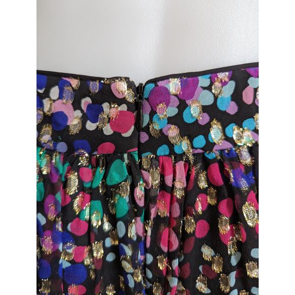 Kate Spade Size 4 Make Magic Metallic Pleated A-Line Skirt Multi Dot Silk Blend - Picture 10 of 14